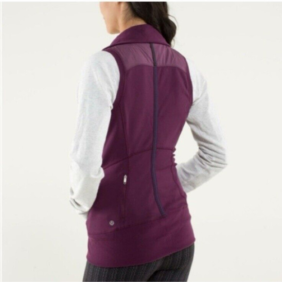Lululemon WON'T STOP VEST Women's Size 4 Water Resistant Plum Rulu Slim Fit - Picture 9 of 15